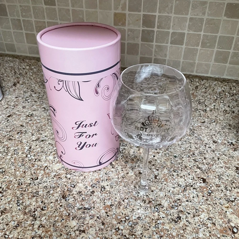 Wine Glass with Pink Gift Box